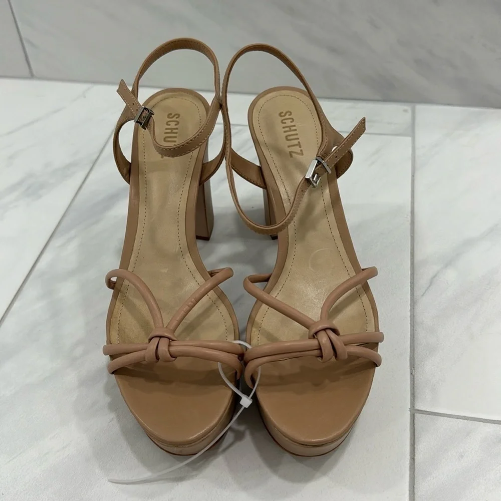 NEW! SCHUTZ True Beige Kelsie Platform Sandal - Size 10